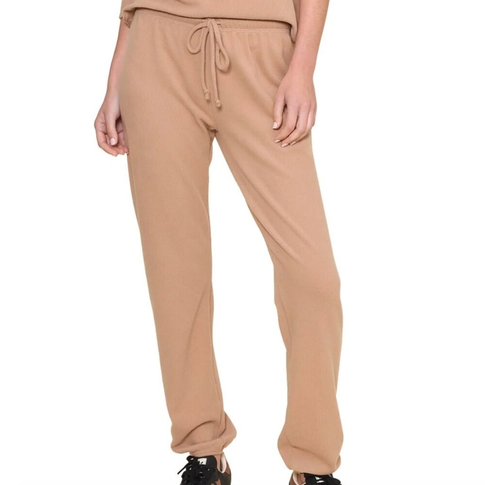 Nwt Jac Parker Lazy Day Lux Lounge Pants Natural Ribbed Knit Sweatpants